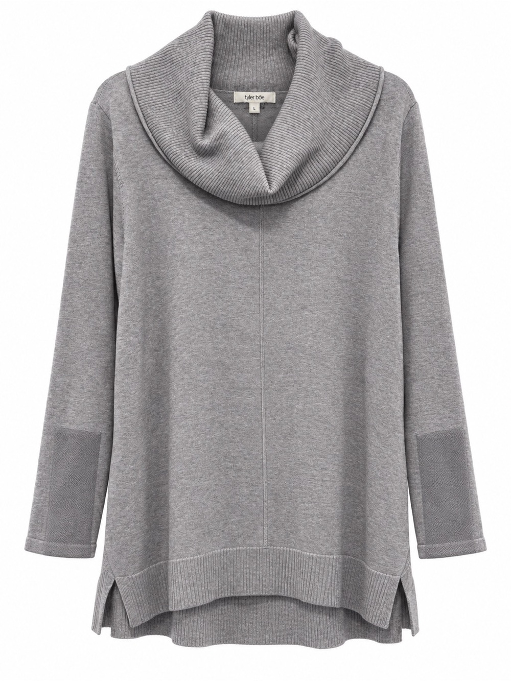 Tyler Boe NWOT Cowl Neck Tunic Sweater Gray Cashmere Blend Size Large